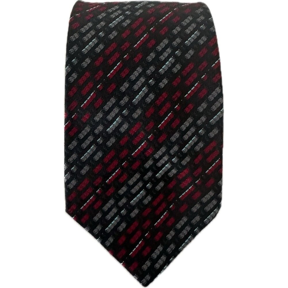 Missoni Men’s Geometric micro-dash Silk tie Textured Black L: 57” W: 3.5”